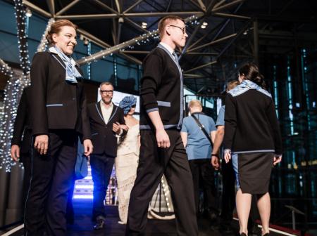 Fashion show at Helsinki airport.