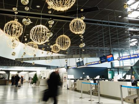 Rovaniemi airport's departure hall.