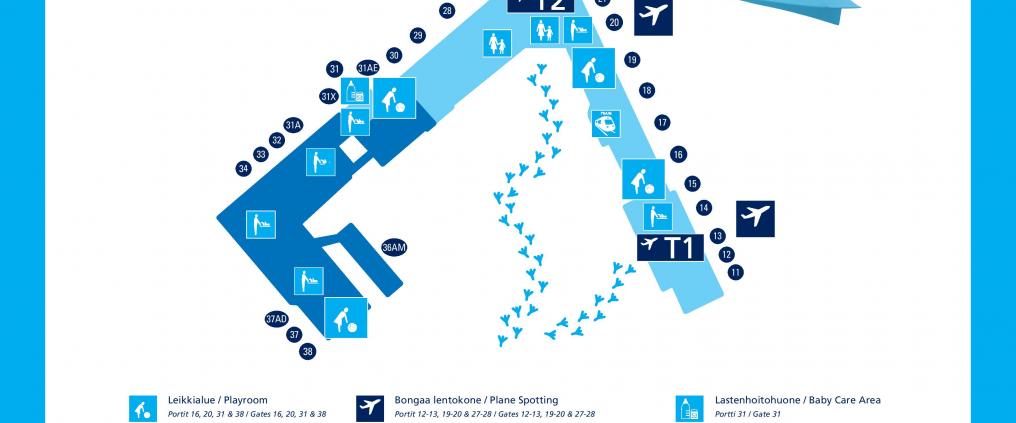 Little Airport -kartta lapsien kanssa matkustaville perheille.