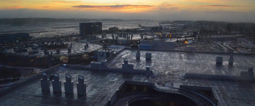 Helsinki Airport winter and roofs