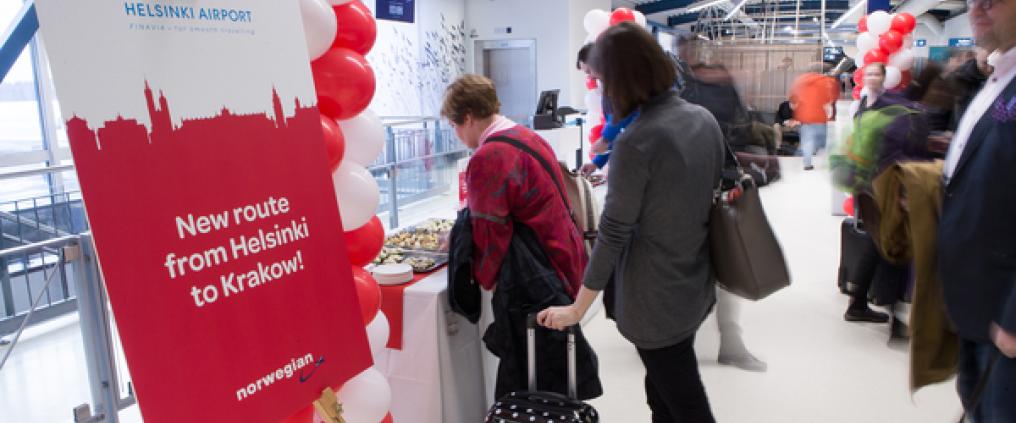 Norwegian route opening Helsinki-Krakow