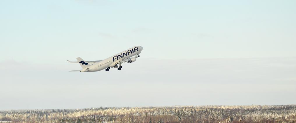 Finnair's airplane at Helsinki Airport