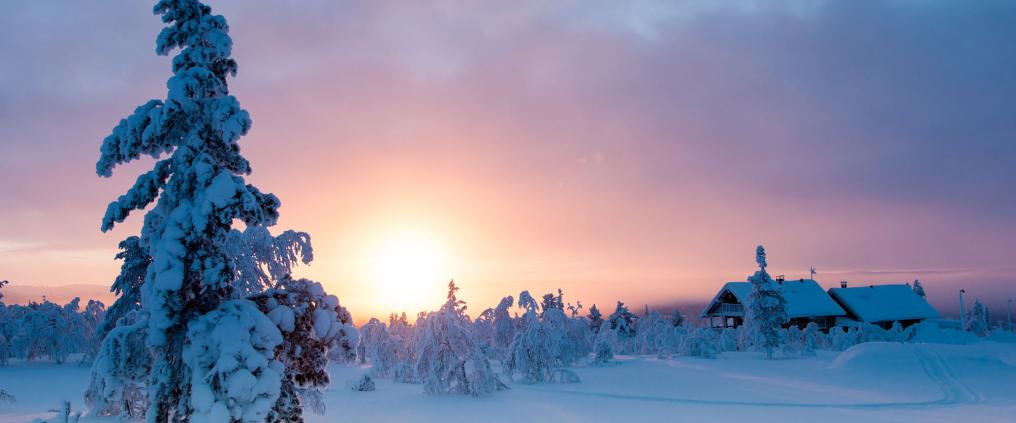 Luminen rinne Saariselällä.