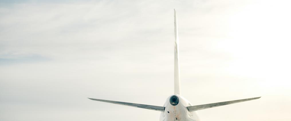 Tail of an aeroplane.
