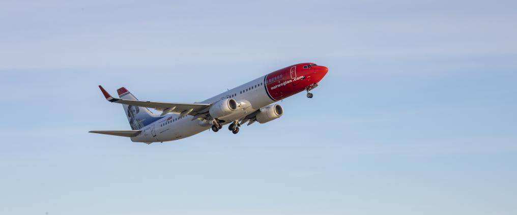 Norwegianin lentokone lähtee lentoon