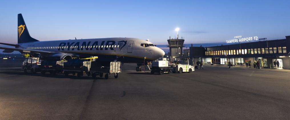 Ryanair aircraft at the Tampere-Pirkkala Aircraft