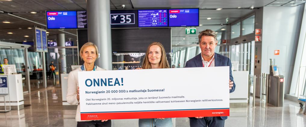 Norwegian's 20th million passenger Maria Eilola
