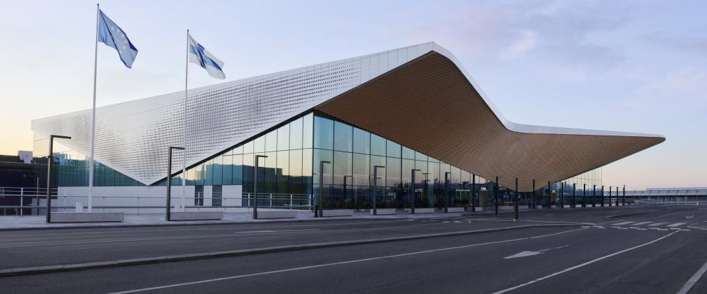 Helsinki Airport at dusk