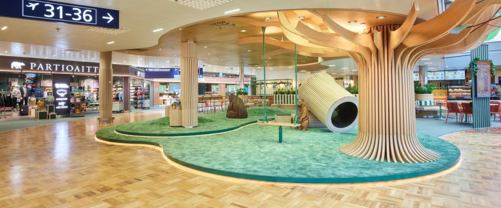 Uusi myymälä- ja ravintola-alue portilla 30 