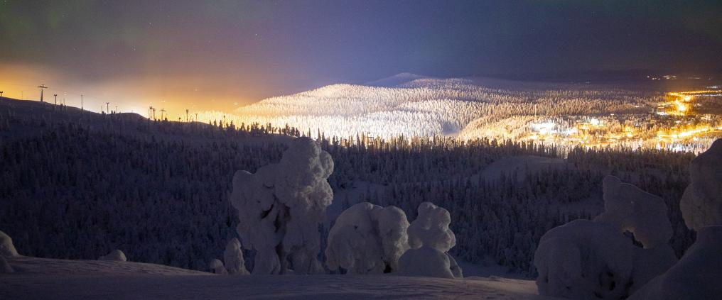 Kuva revontulista Kuusamossa