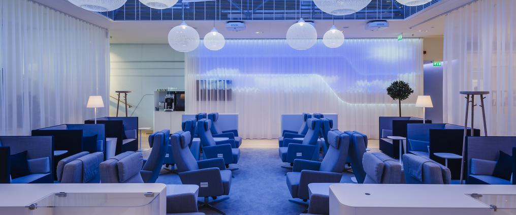 A Finnair premium lounge.