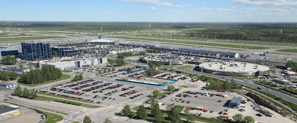 An aerial image of Helsinki-Vantaa airport.