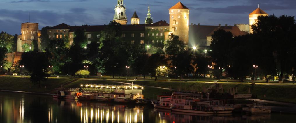 Krakow at night.