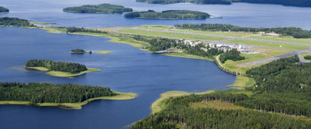 An aerial image of Kuopio airport.