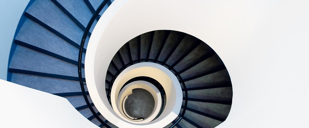 Kierreportaat ylhäältä katsottuna.