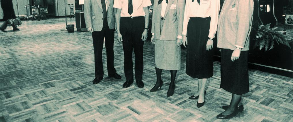 Finavia staff in the 1980s.
