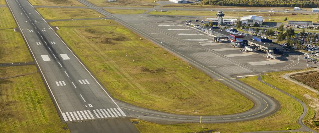 Oulu Airport aerial view.