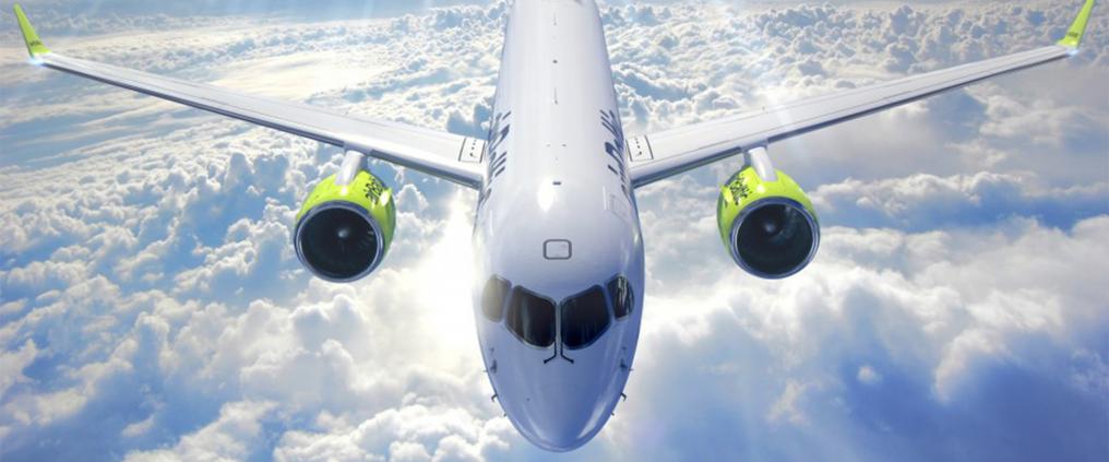 An airplane high above the clouds.