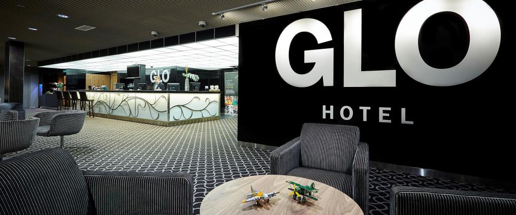 Glo Hotel's entrance.