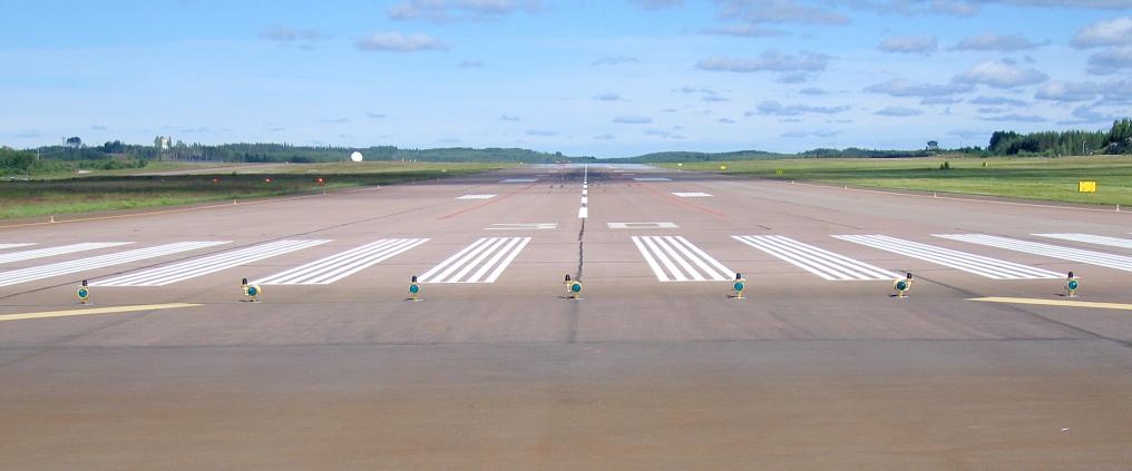 A runway at Jyvaskyla airport.