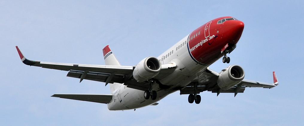 Norwegian´s airplane ascending.