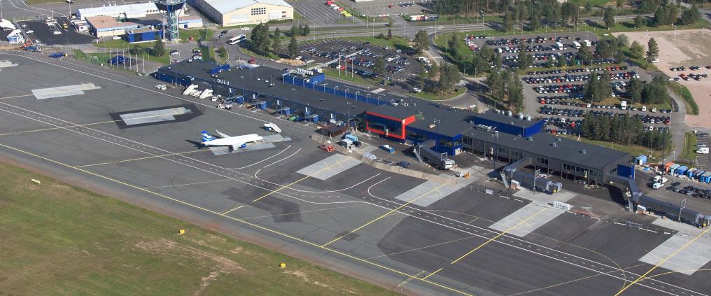 Ilmakuva Oulun lentokentästä.
