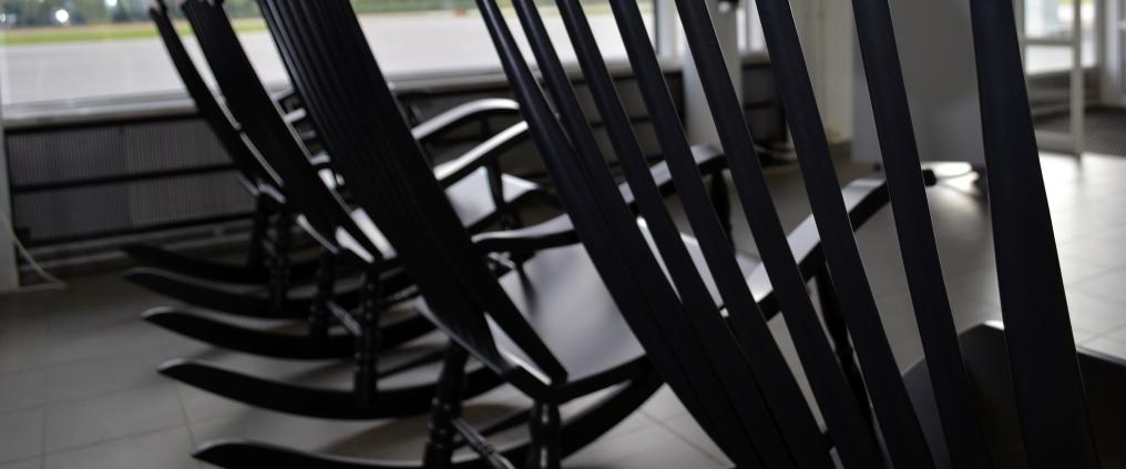 Rocking chairs at Vaasa airport.