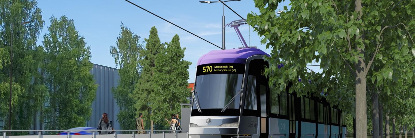 Vantaan ratikka -hankkeen havainnekuva