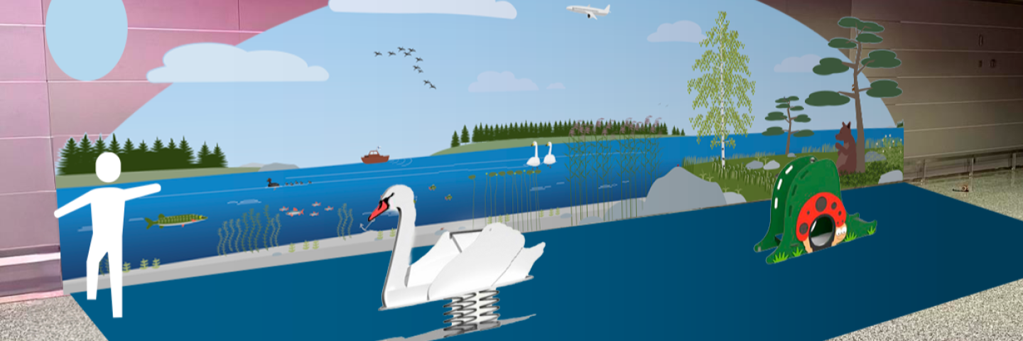 Leikkitila matkatavara-aulassa Helsinki-Vantaan lentoasemalla