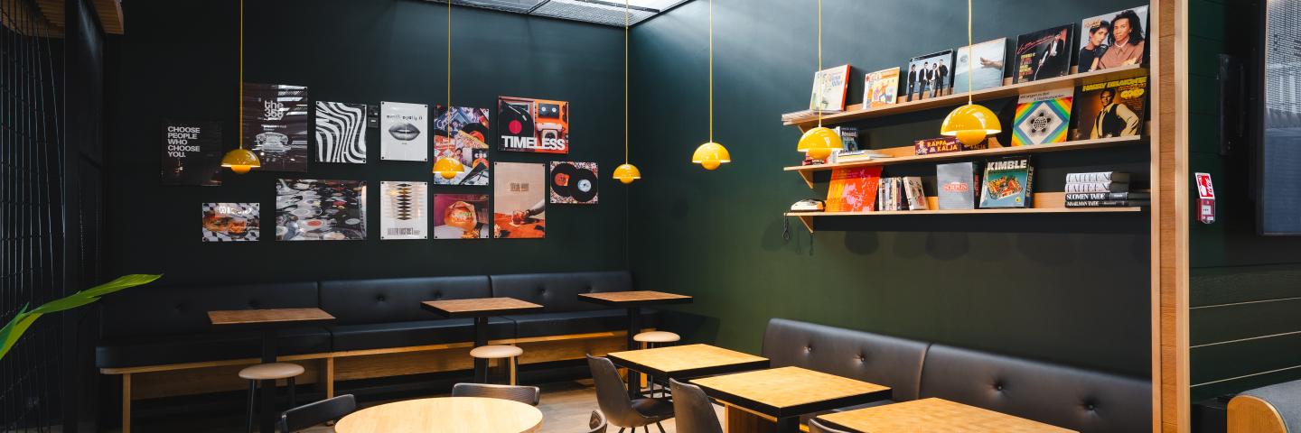 Dinner District -ravintolan sisätilat