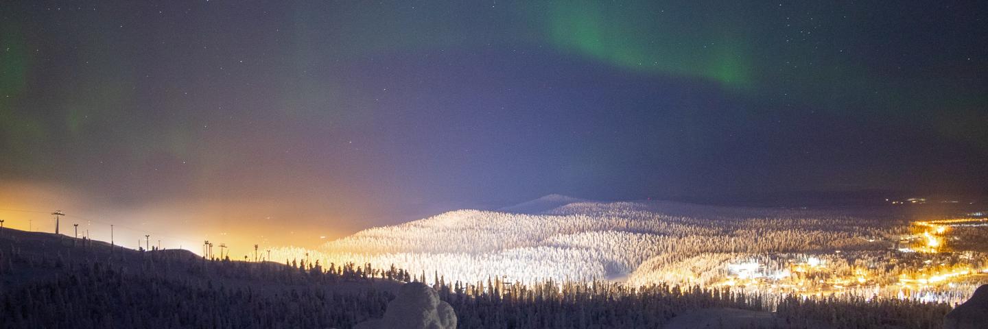 Kuva revontulista Kuusamossa