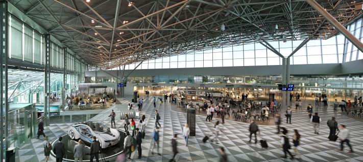 Havainnekuva Helsinki-Vantaan T2 porttialueen muutostöistä