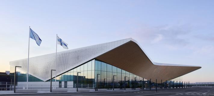 Helsinki Airport at dusk