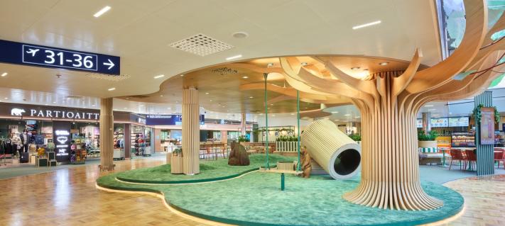 Uusi myymälä- ja ravintola-alue portilla 30 